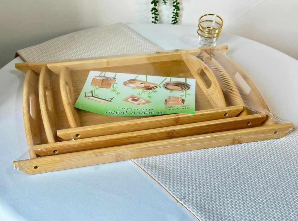 ⁦3 صواني تقديم من الخشب⁩ - الصورة ⁦3⁩